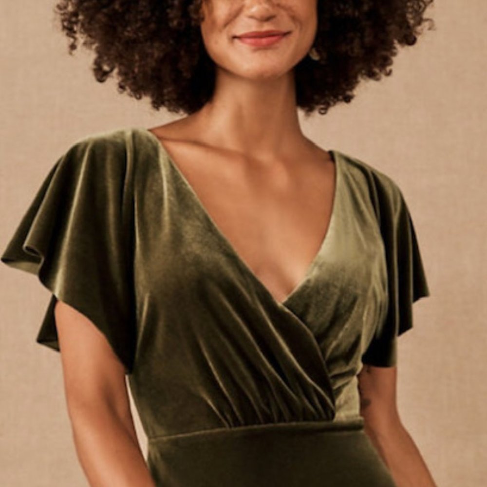 Jenny Yoo BHLDN Velvet Open Back Dress - Size 4